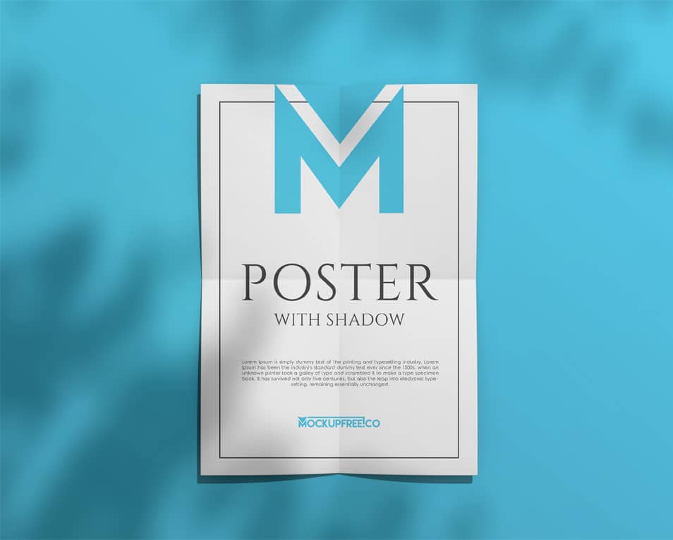 Poster with Shadow Free PSD Mockup