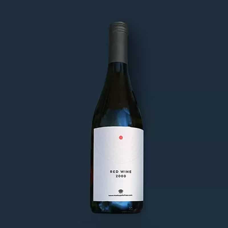 Red Wine Bottle Mockup