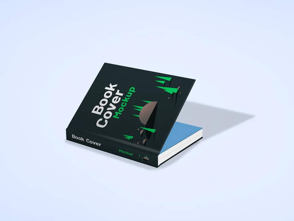 Slightly Open Book Cover Mockup