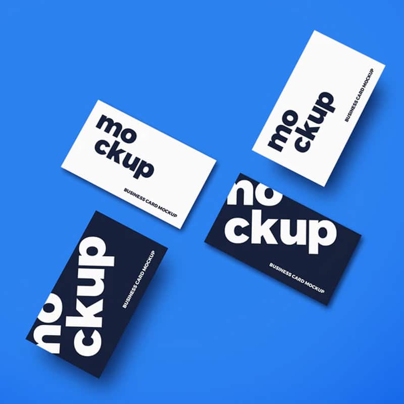 Top View Business Cards Mockup