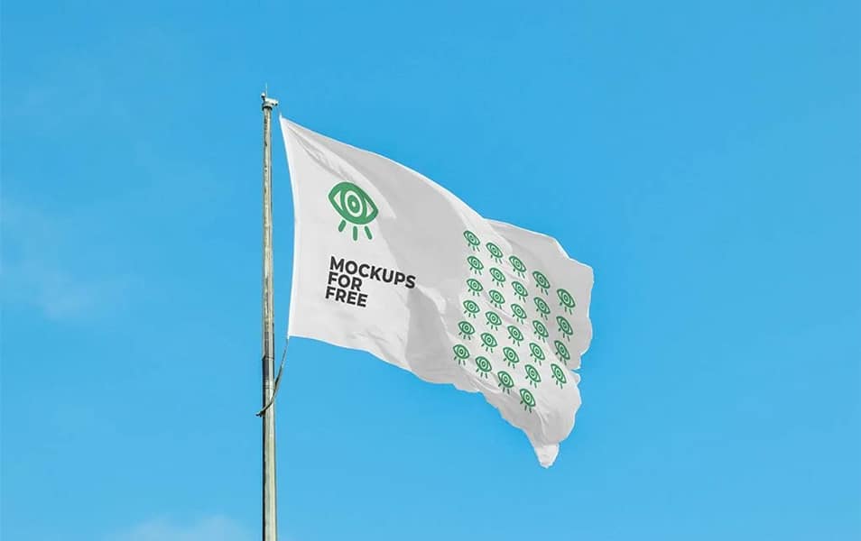 Waving Flag Mockup