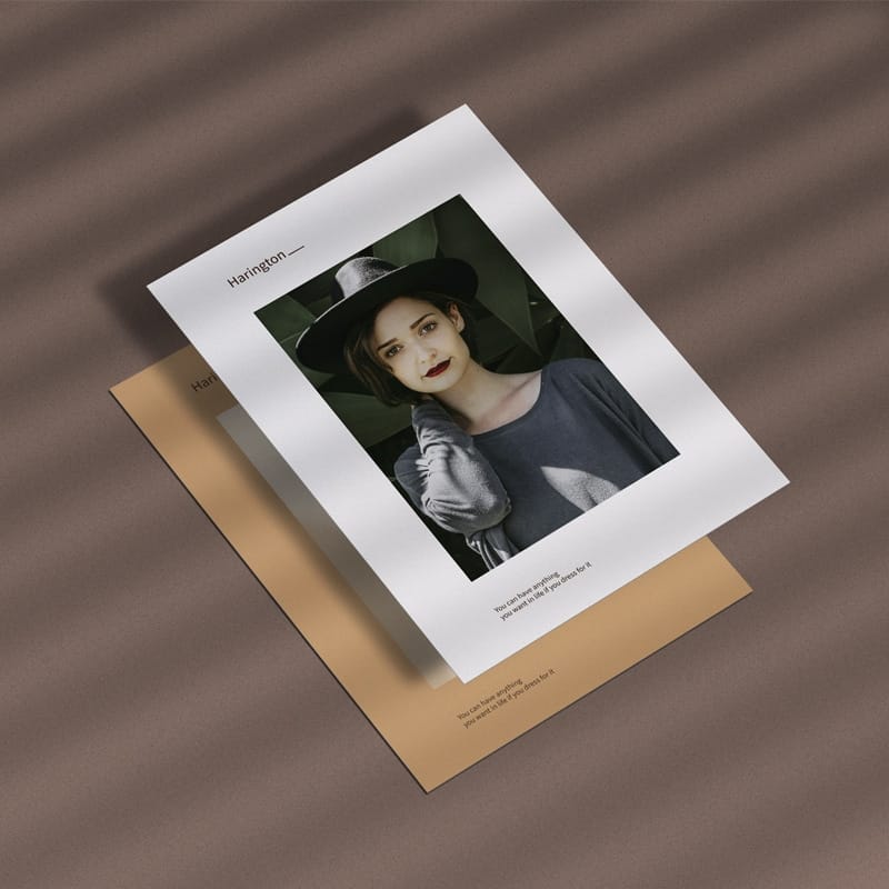 A4 Flyer Mockup with Shadow Overlay