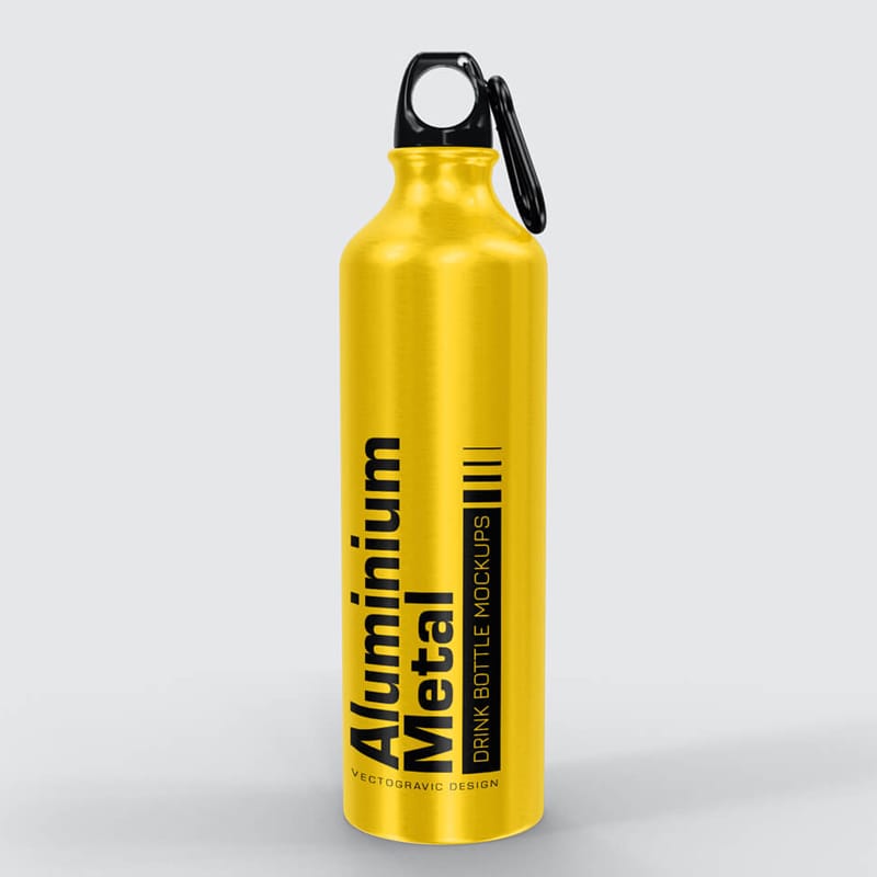 Aluminium Metal Drink Bottle Mockups