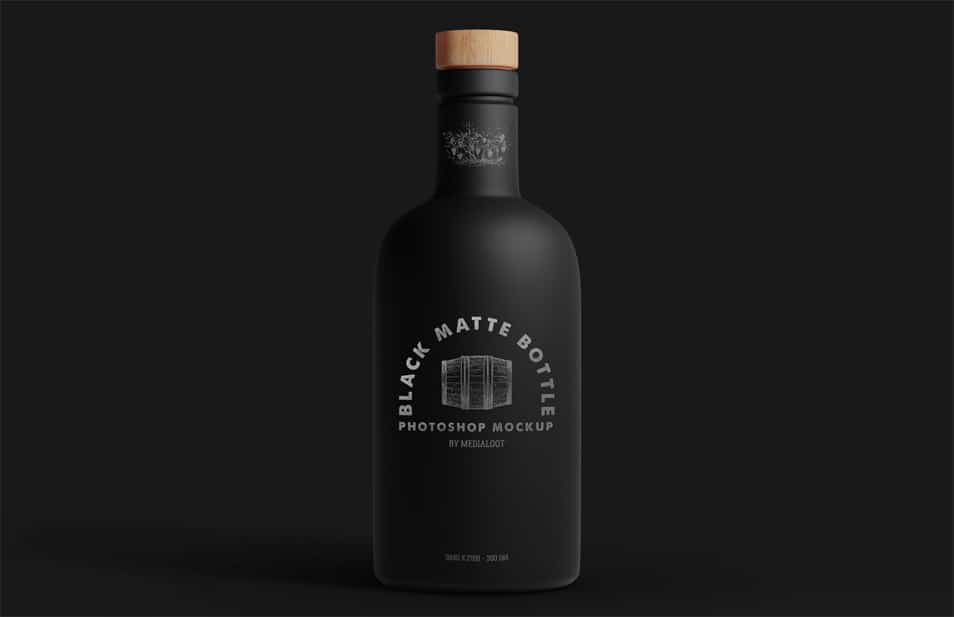 Black Matte Bottle Mockup