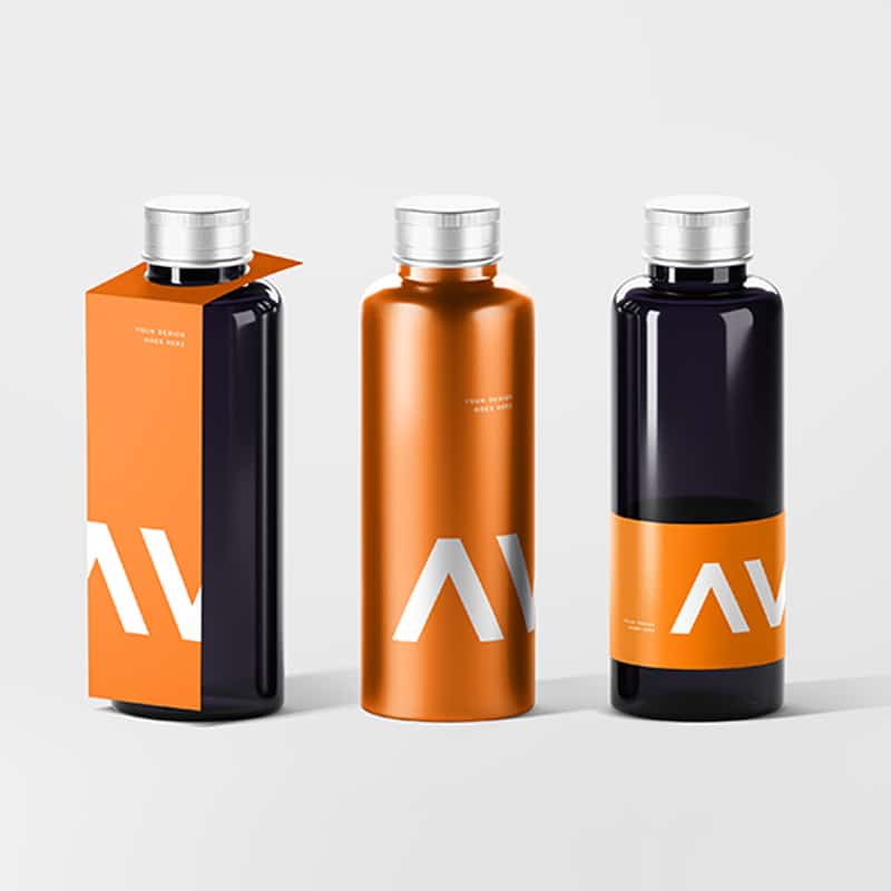 Bottle With Tag Mockup