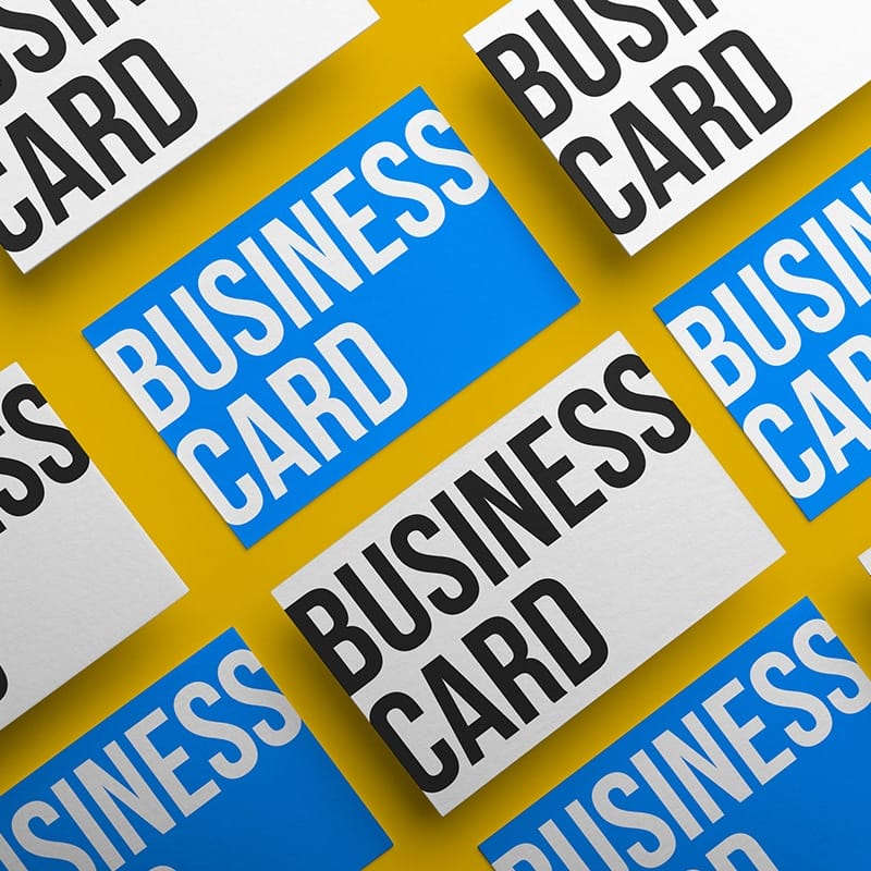 Business Cards Top View Mockup