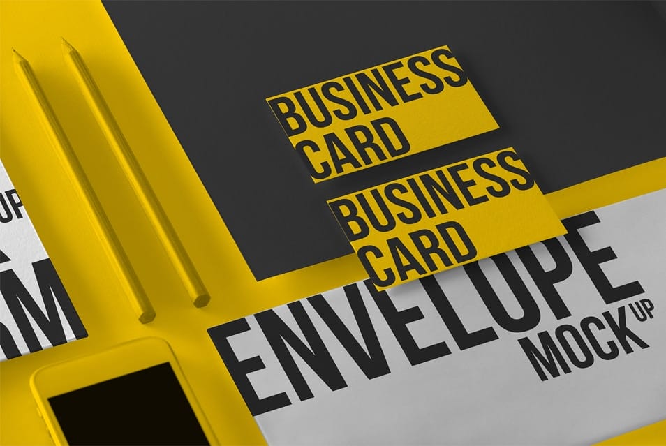 Business Cards and Envelope Mockup