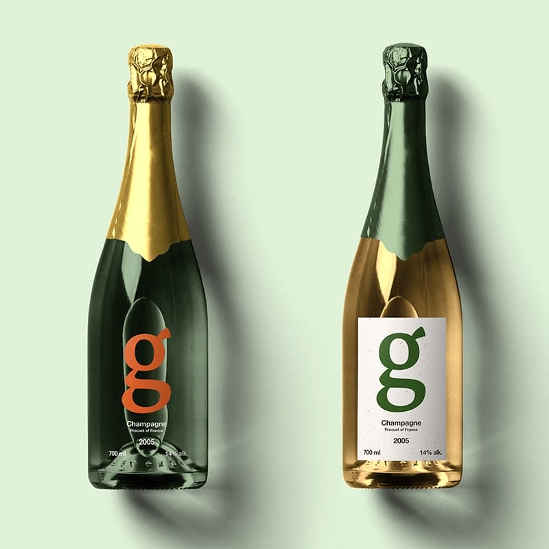 Champagne Bottle Mockup