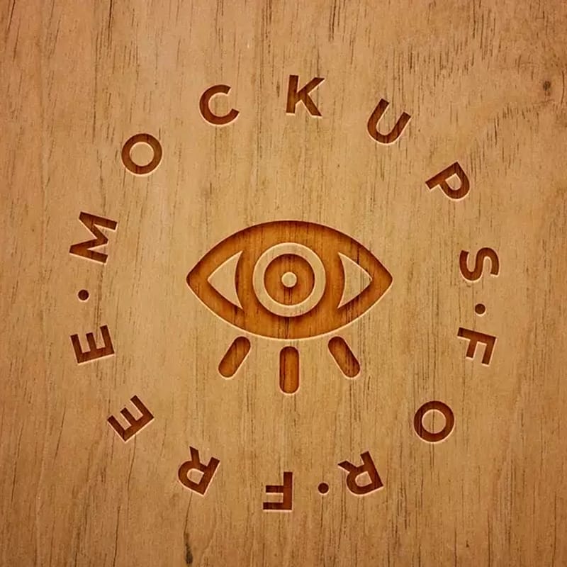 Engraved Wood Logo Mockup