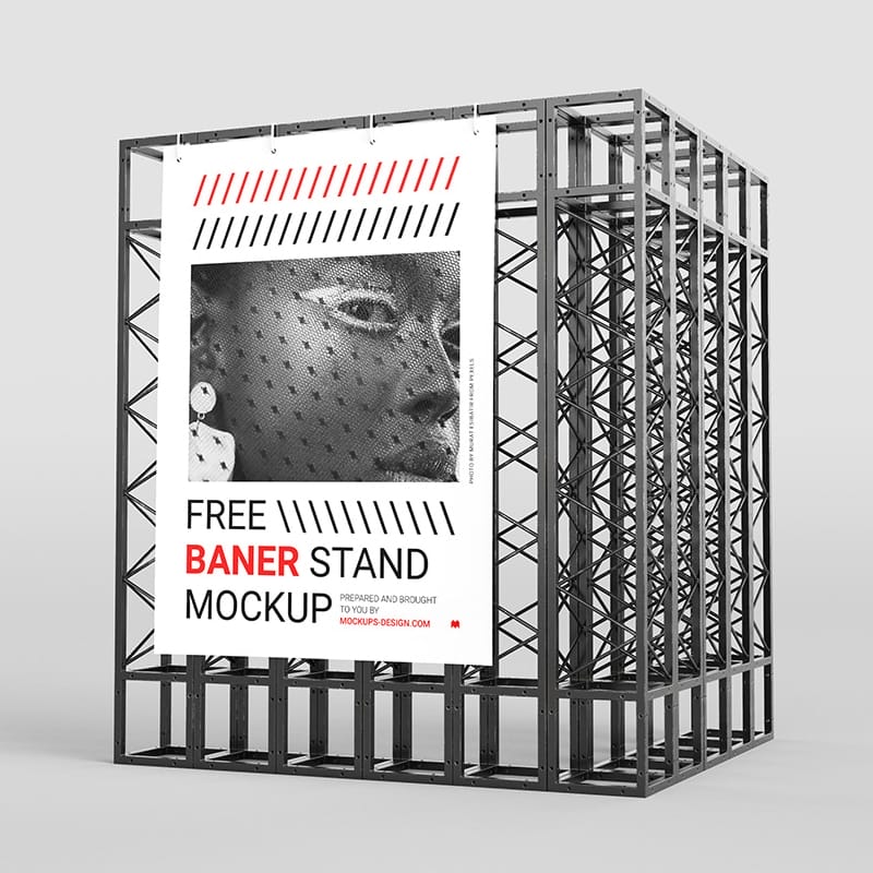 Free Banner Stand Mockup