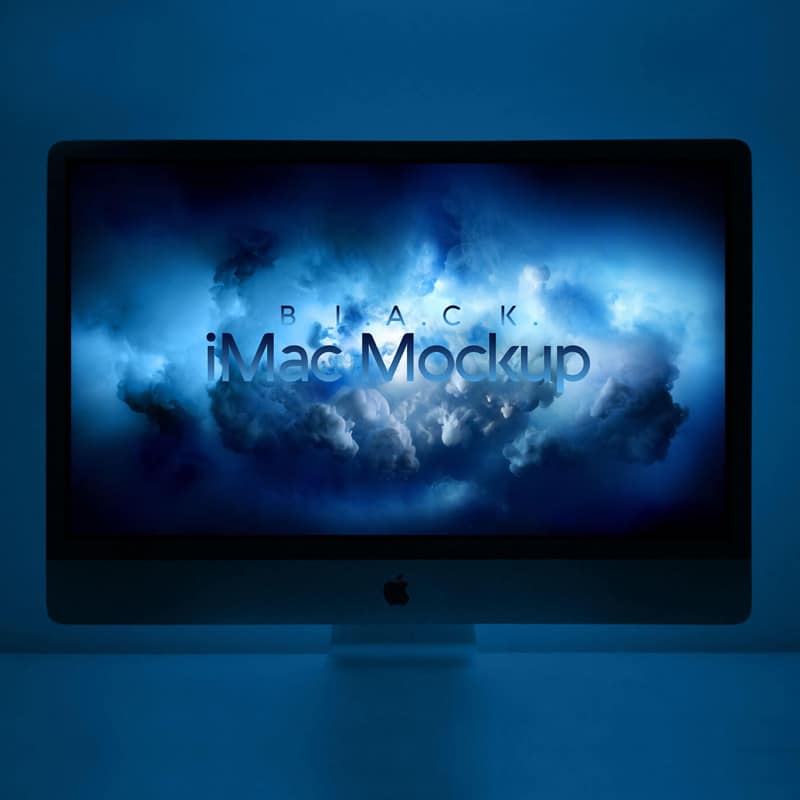 Free Black iMac Pro Mockup PSD