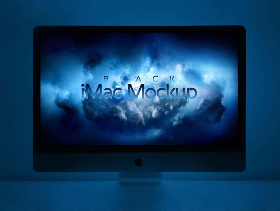 Free Black iMac Pro Mockup PSD