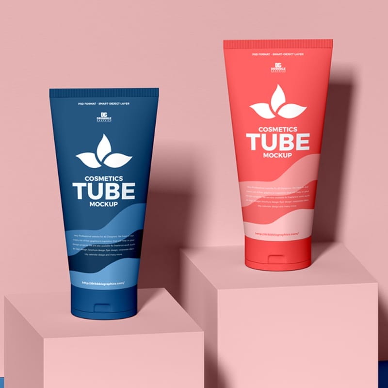 Free Branding Cosmetic Tubes Mockup