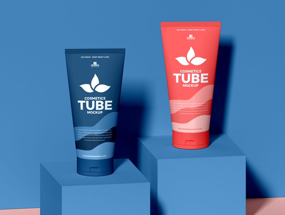 Free Branding Cosmetic Tubes Mockup