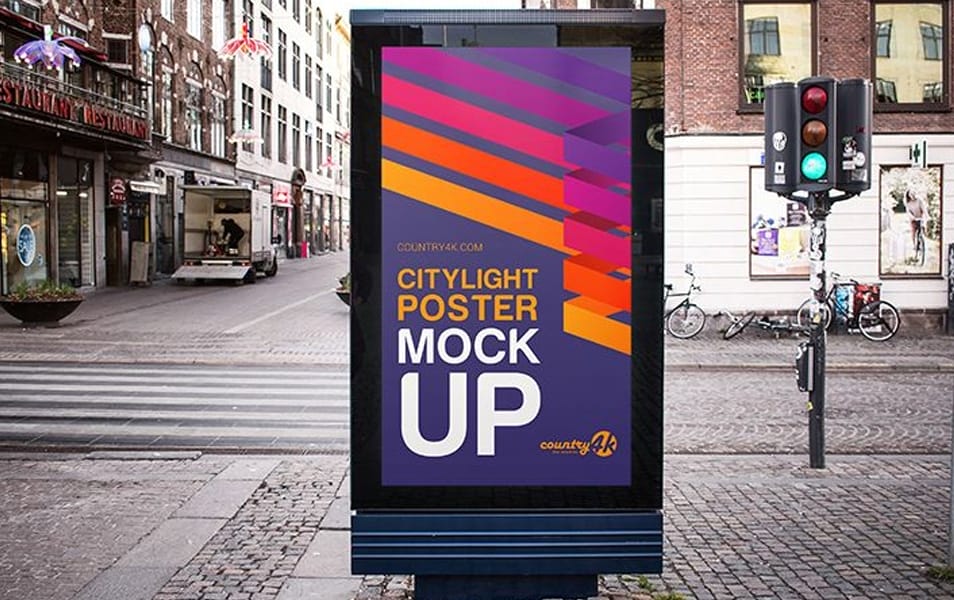 Free Citylight Poster MockUp