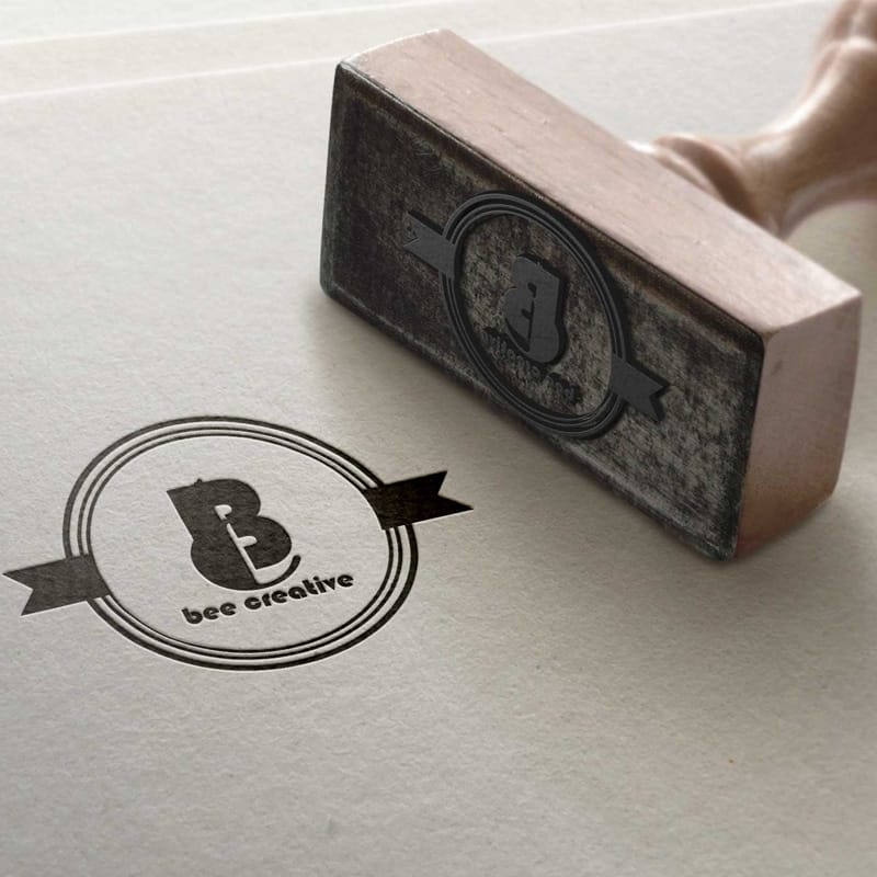 Free Clean Stamp Logo Mockups PSD