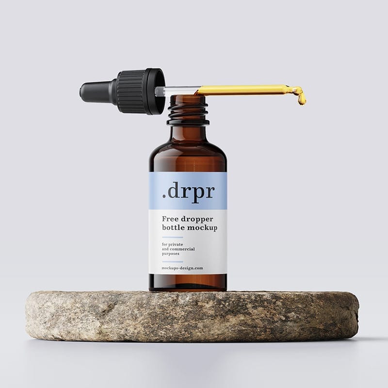 Free Dropper Bottle Mockup