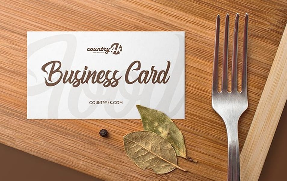 Free Food Business Card MockUp