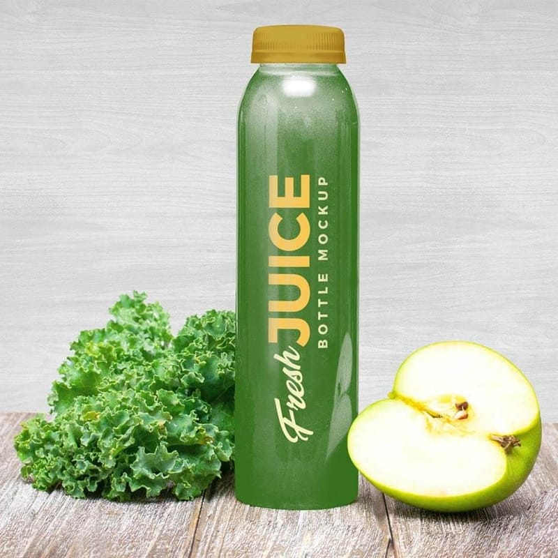 Free Fresh Juice Bottle Mockup PSD