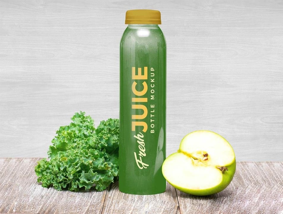 Free Fresh Juice Bottle Mockup PSD