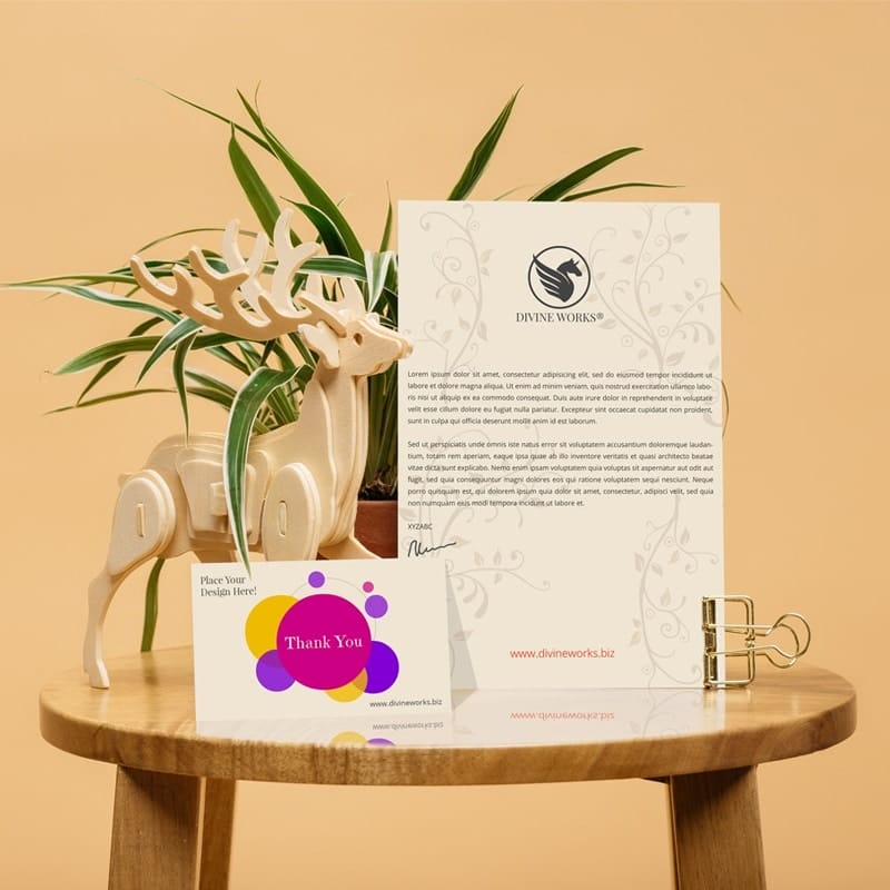 Free Greeting Card With Letterhead Mockup