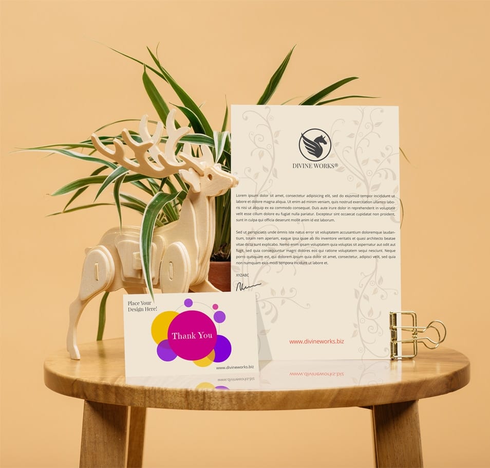 Free Greeting Card With Letterhead Mockup