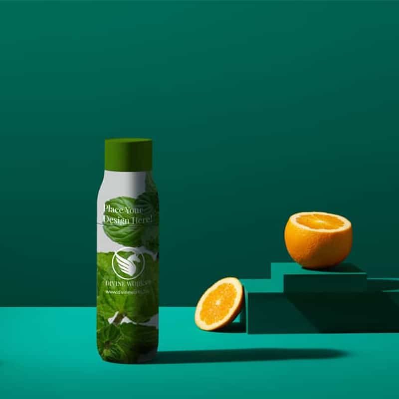 Free Herbal Cosmetic Bottle Mockup