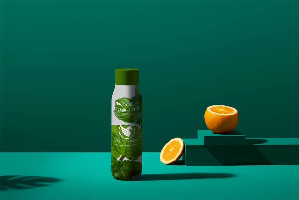 Free Herbal Cosmetic Bottle Mockup