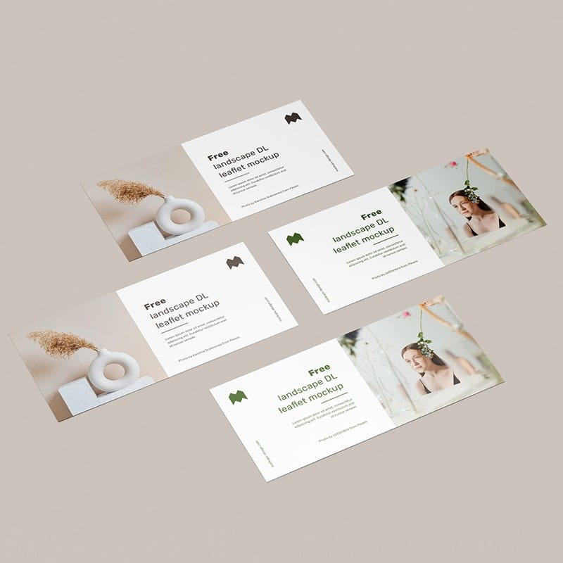 Free Landscape DL Leaflet Mockup