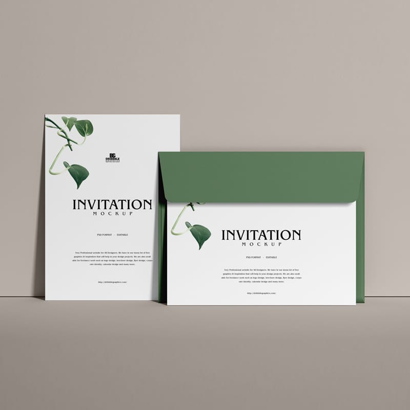 Free Modern PSD Invitation Mockup