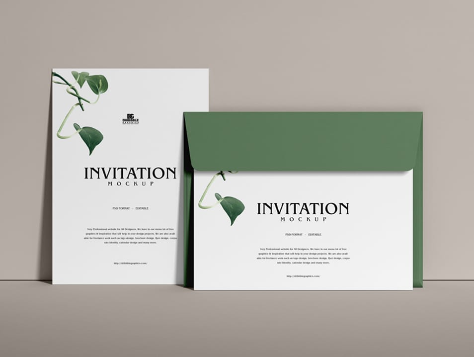Free Modern PSD Invitation Mockup