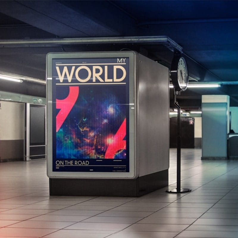 Free Substation Wall Billboard PSD Design Mockup