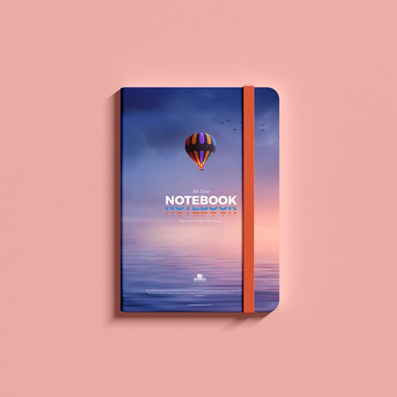 Free Top View PSD Notepad Mockup