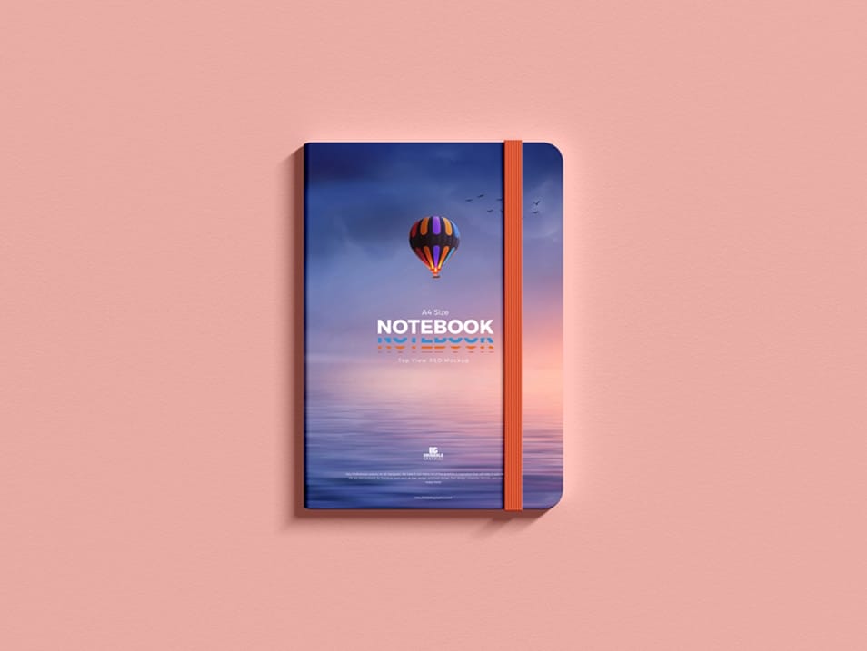Free Top View PSD Notepad Mockup