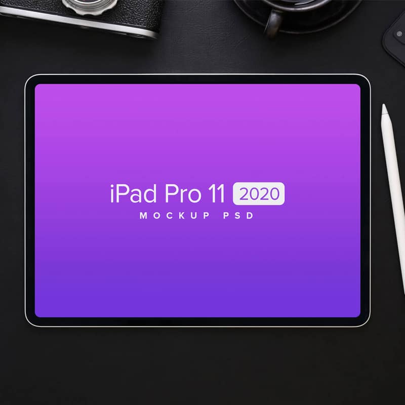Free Top View iPad Pro 11 2020 Mockup PSD