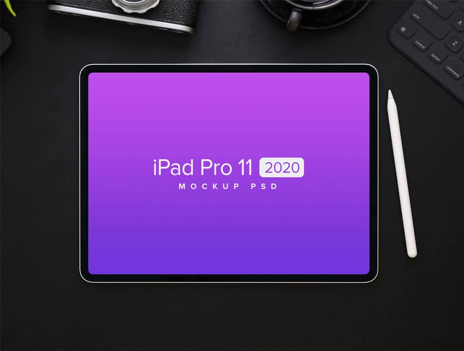Free Top View iPad Pro 11 2020 Mockup PSD