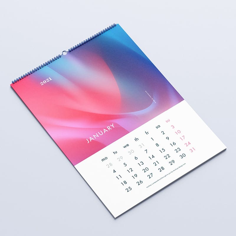 Free Wall Calendar Mockup