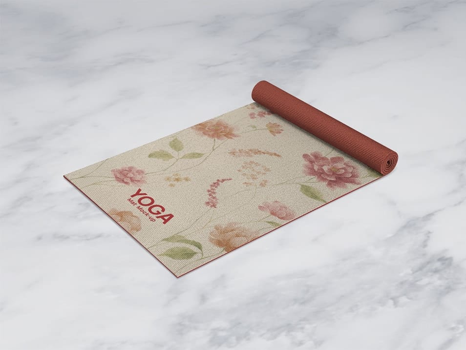 Free Yoga Mat Mockup PSD