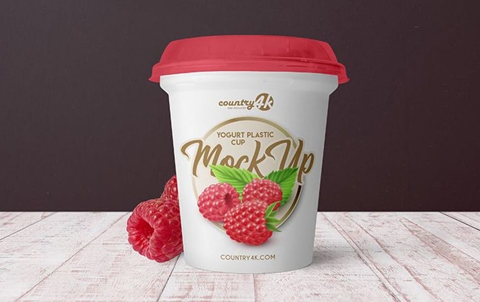 Free Yogurt Plastic Cup MockUp