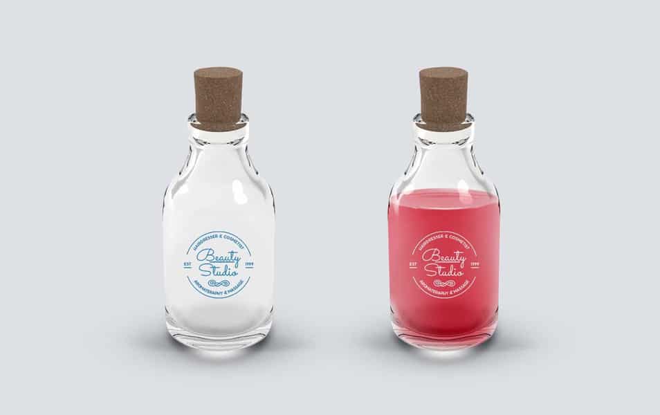 Glass Bottle Label Mockup