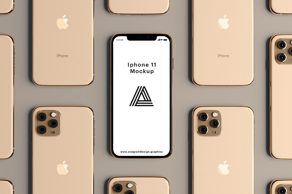 Gold iPhone 11 Mockup