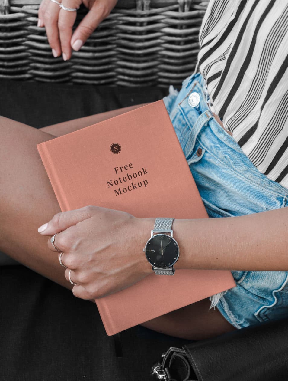Hand Holding Notebook Mockup