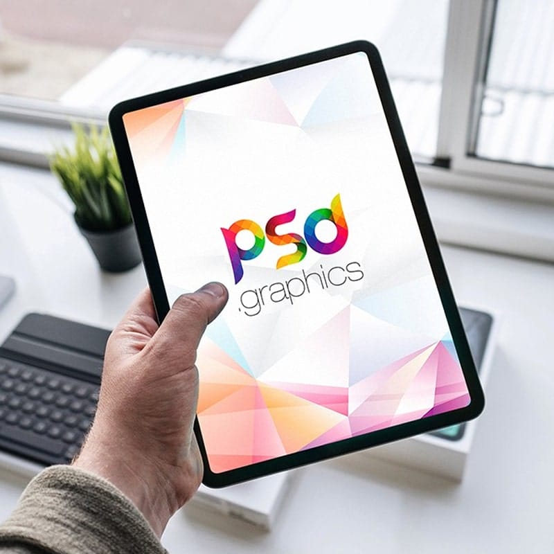 Holding New iPad Pro Mockup