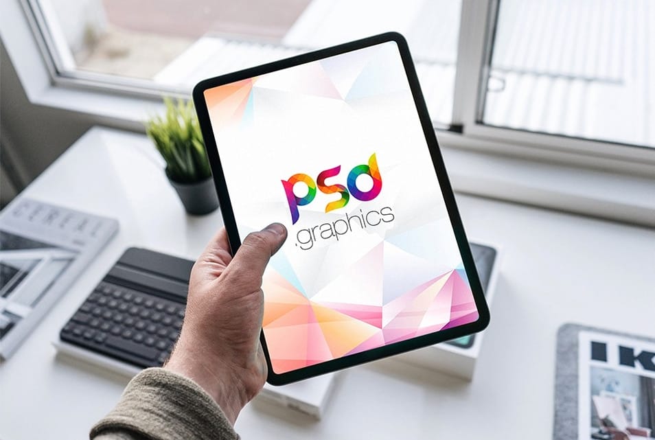 Holding New iPad Pro Mockup