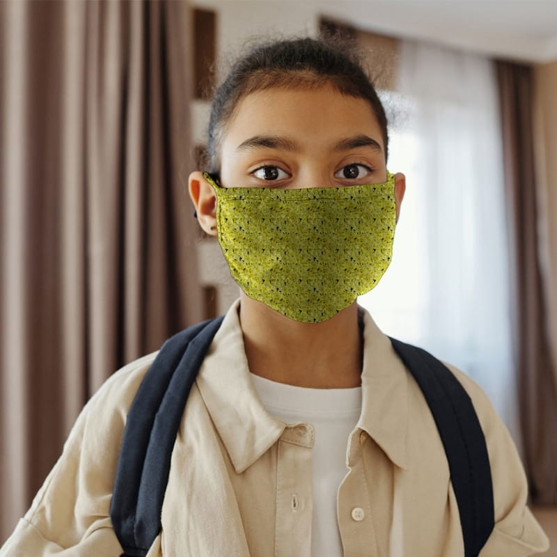 Little Girl Wearing a Face Mask