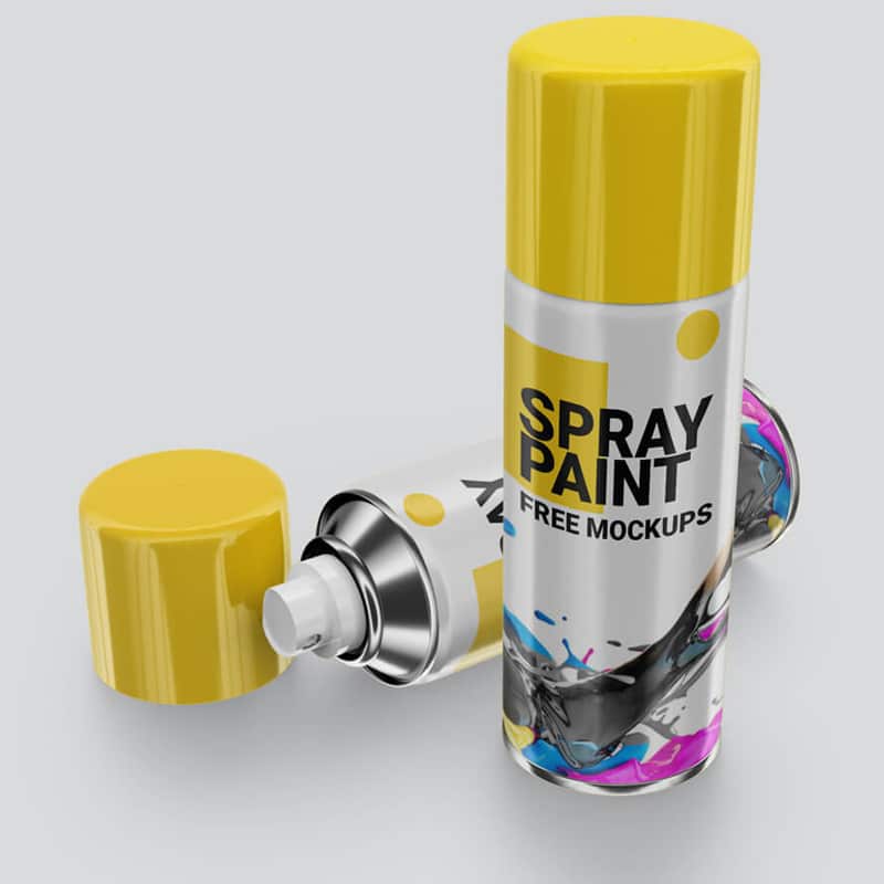 Paint Spray Can Free Mockups