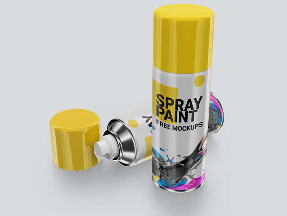 Paint Spray Can Free Mockups