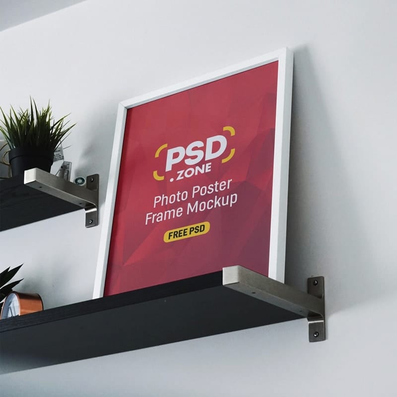 Photo Frames On Shelf Mockup PSD » CSS Author