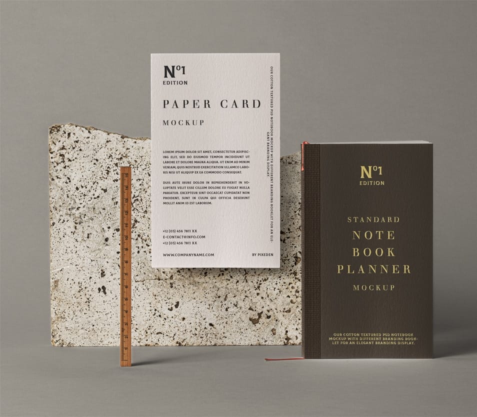 PSD Notebook Stationery Mockup