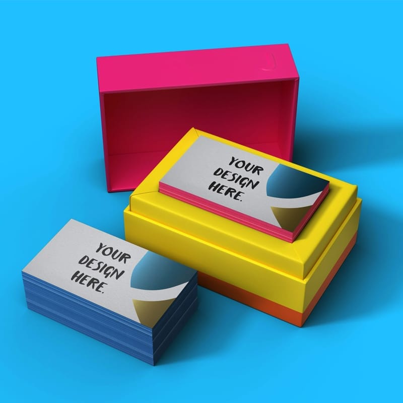 Stacks of Business Cards Mockup